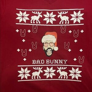 Red Bad Bunny Medium Christmas Shirt